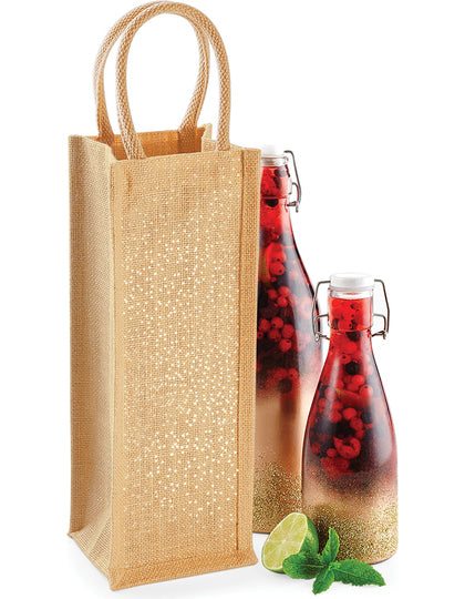 Shimmer Jute Bottle Bag Westford Mill - Tex-Druck.de Textildruck & mehr....