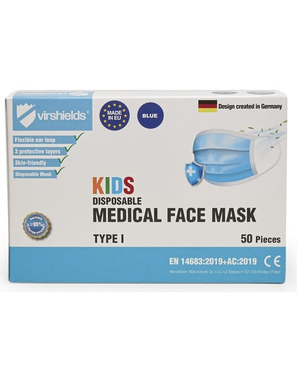 Medical Face Mask Typ I - Kinder (Pack of 50) - Tex-Druck.de Textildruck & mehr....