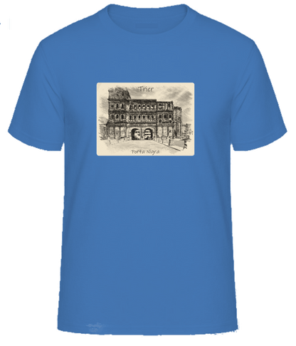 T-Shirt Trier mit Aufdruck Porta Nigra in 3D James & Nicholson Round-T Heavy JN002 - Tex-Druck.de Textildruck & mehr....