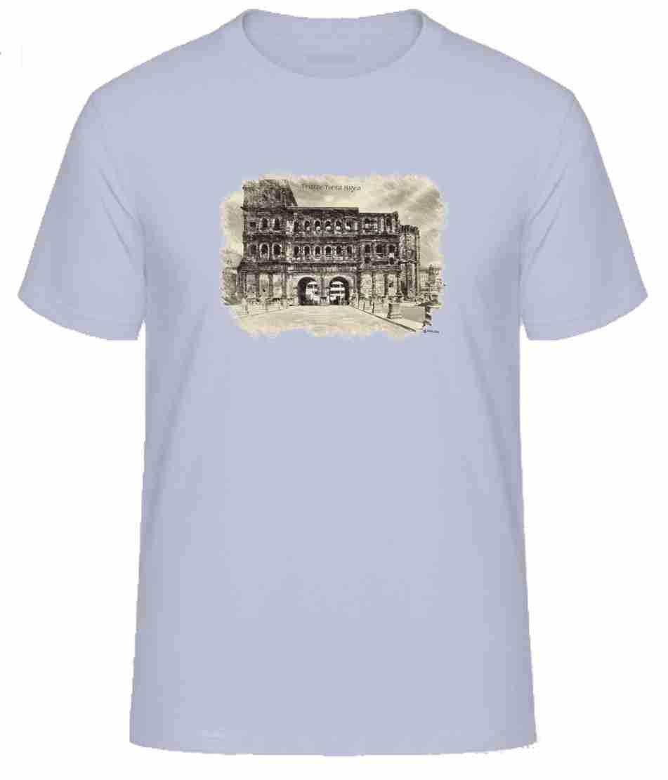 T-Shirt Trier mit Aufdruck Porta Nigra in 3D James & Nicholson Round-T Heavy JN002 - Tex-Druck.de Textildruck & mehr....