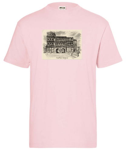 T-Shirt Trier mit Aufdruck Porta Nigra in 3D James & Nicholson Round-T Heavy JN002 - Tex-Druck.de Textildruck & mehr....