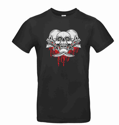 Totenkopf 3Skull B&C #E190 T-Shirt (190 g) - Tex-Druck.de Textildruck & mehr....